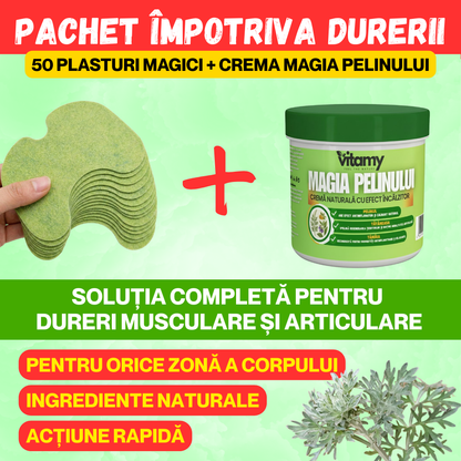 PACHET ANTI DURERE CREMA+50 PLASTURI MAGIA PELINULUI