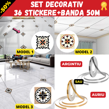 SET DECORATIV 36 stickere + banda 50m